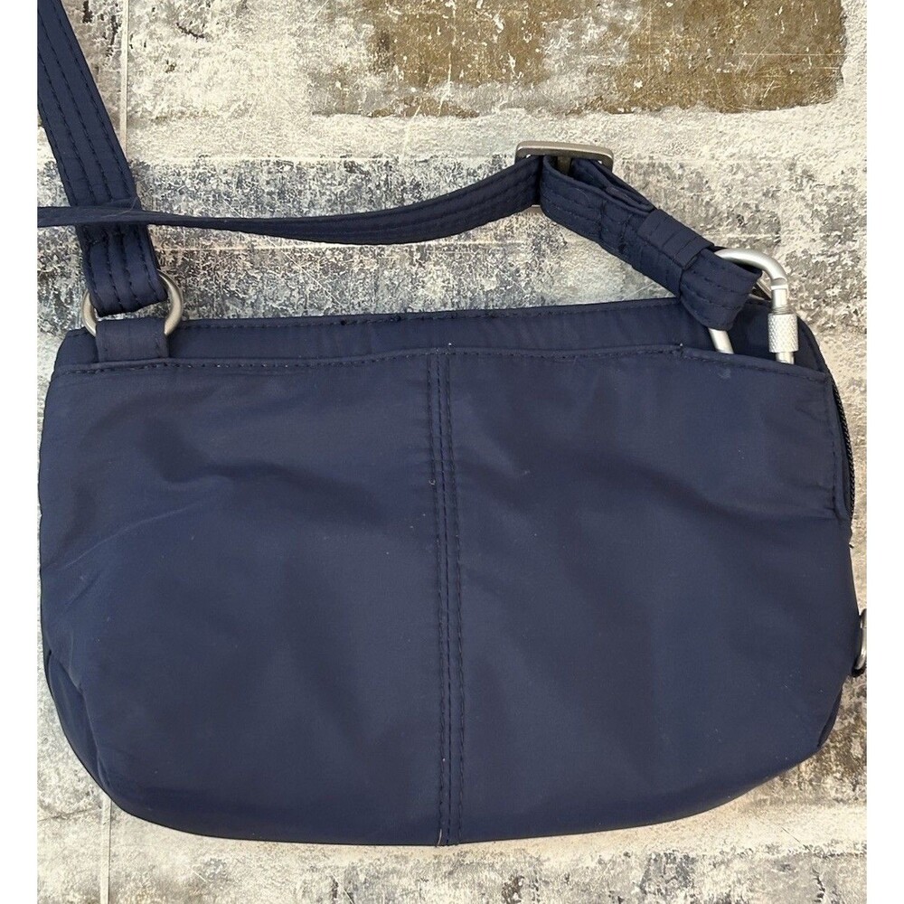 Travelon Anti-theft Classic Light Convertible Small Crossbody Bag Navy Silver - Picture 2 of 12